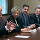 Kay Coles James sits beside president Trump